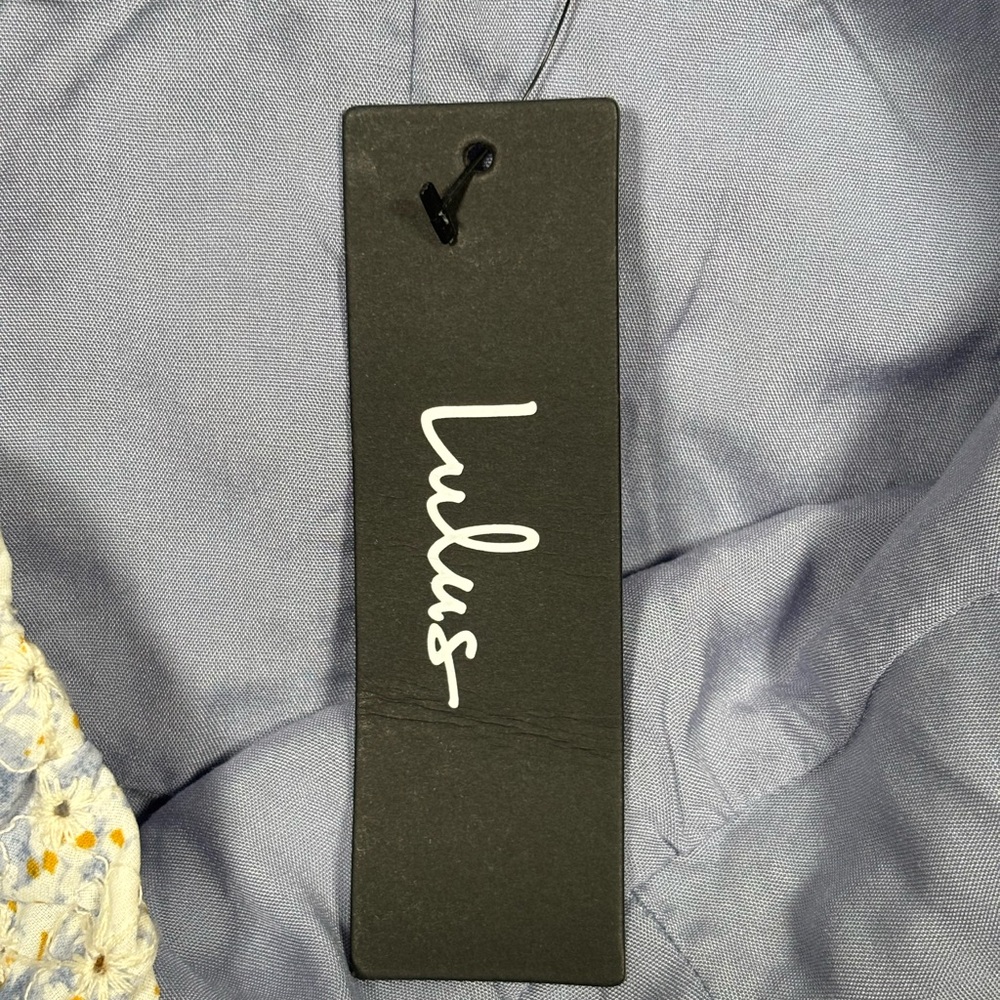 NWT Lulu's Effortless Personality Floral Embroidered Mini Dress Women’s S Blue - Picture 7 of 13
